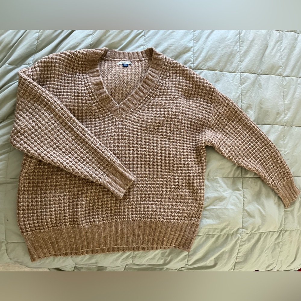 AE Woah So Cozy Waffle V-Neck Sweater